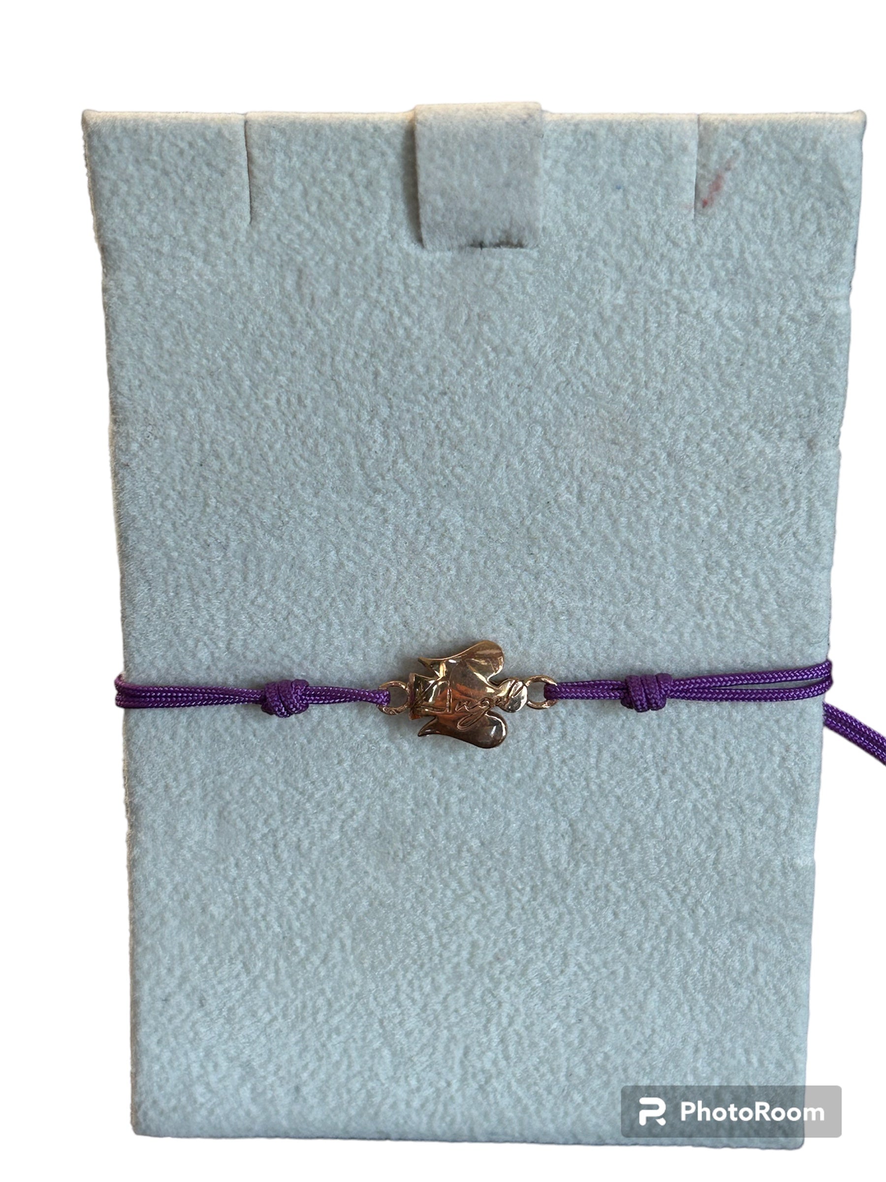 Bracelet cordon ange violet rose 9 carats - NKT192V