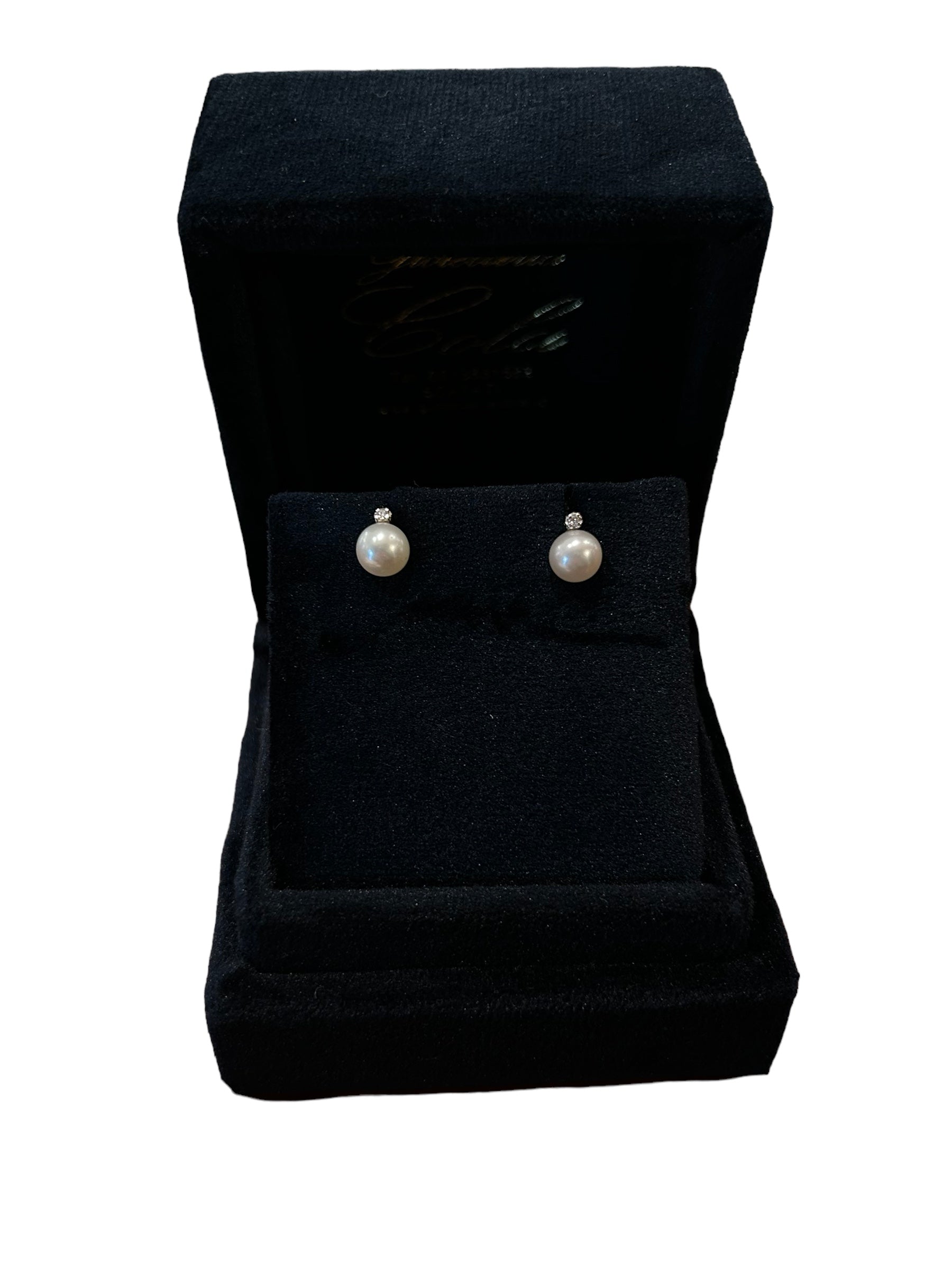 Pearl and diamond earrings, 0.02ct- XD 113/0600