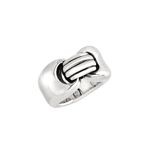 Anello Chantecler, collezione Capriness,  fascia maglia marina in argento - 44122