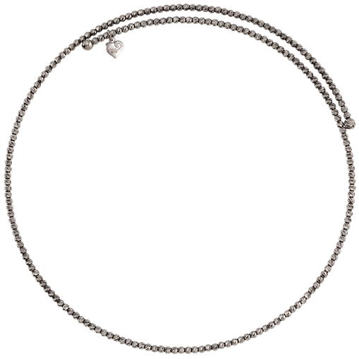 Choker Chantecler con sfere diamantate in argento brunito - 44298
