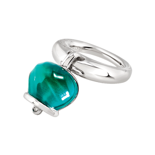 Anello Chantecler in argento color verde Paraiba - 44302