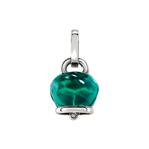 Ciondolo Chantecler campanella medio in argento, color verde Paraiba - 44303