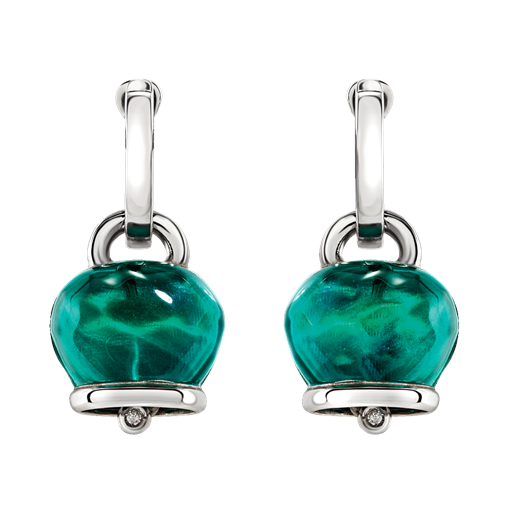 Orecchini Chantecler medi in argento, color verde Paraiba - 44304