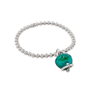 Bracciale elastico Chantecler Campanellla media, color verde Paraiba su argento - 44305