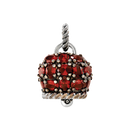 Ciondolo Chantecler Campanella  grande con siamiti rosso rubino su argento brunito e diamante - 44320