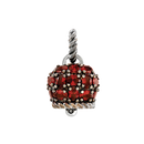 Ciondolo Chantecler Campanella  medio con siamiti rosso rubino su argento brunito e diamante - 44322