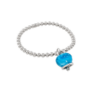 Bracciale elastico Chantecler Campanellla media, color topazio azzurro su argento su argento - 44332