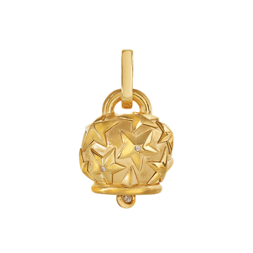 Ciondolo Chantecler in argento dorato grande con stelle sbalzate a mano - 44356