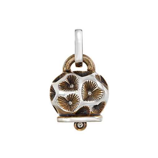 Ciondolo Chantecler in argento, grande con cuori incisi a mano - 44359