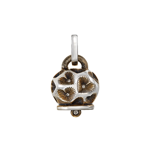 Ciondolo Chantecler in argento, medio con cuori incisi a mano - 44360