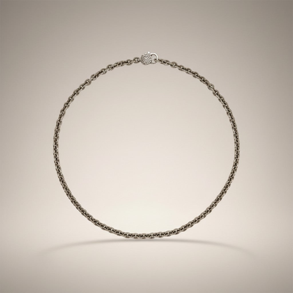 Catena Chantecler rolò in argento brunito - 44695