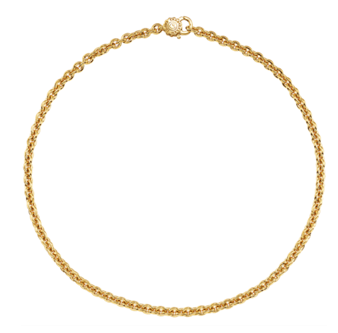 Catena rolò in vermeil in argento dorato con logo Chantecler - 44696