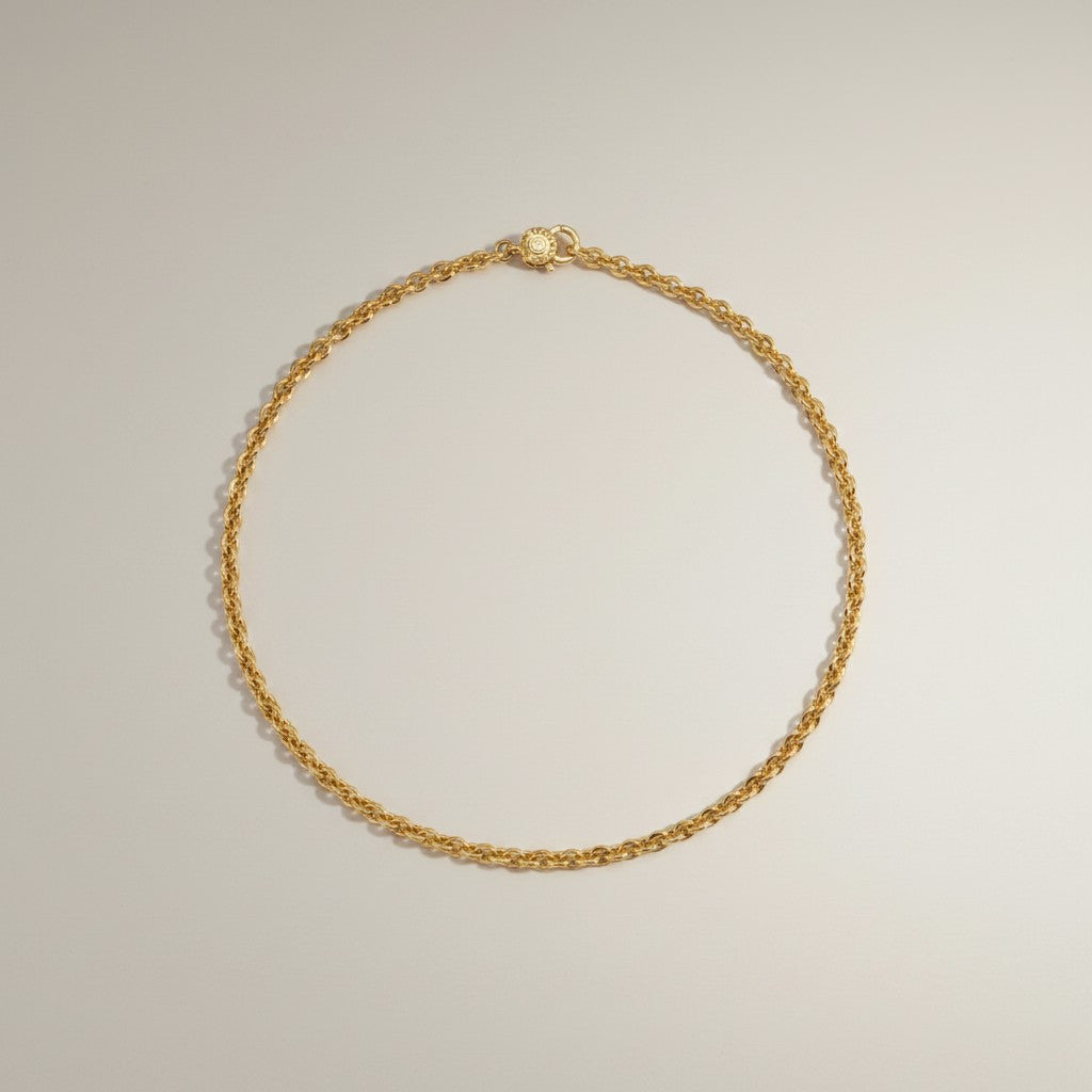 Catena rolò in vermeil in argento dorato con logo Chantecler - 44696