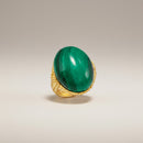 Anello in argento Chantecler collezione Capriness,  in vermeil e cabochon in malachite - 44700