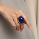 Anello in argento Chantecler collezione Capriness in vermeil e cabochon in lapis - 44701