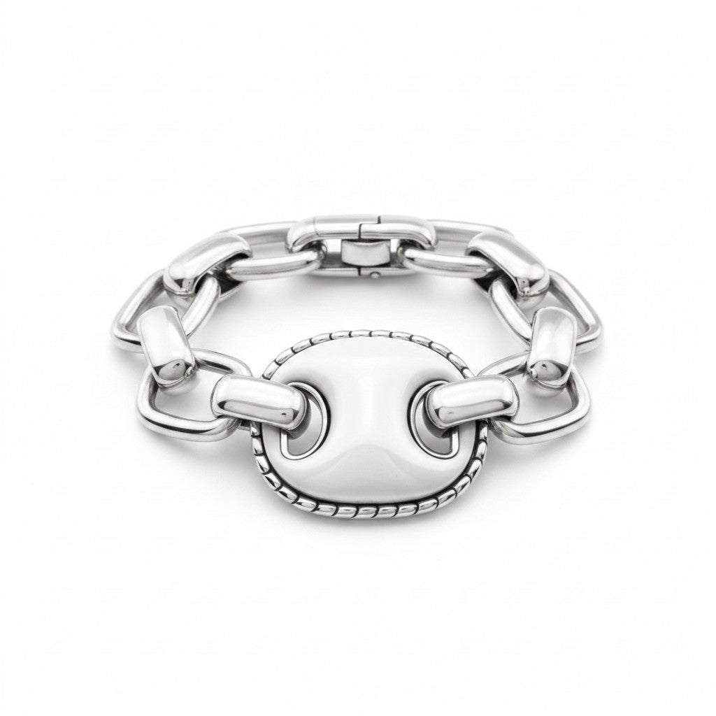 Bracciale in argento Chantecler Capriness con maglia marina - 44712