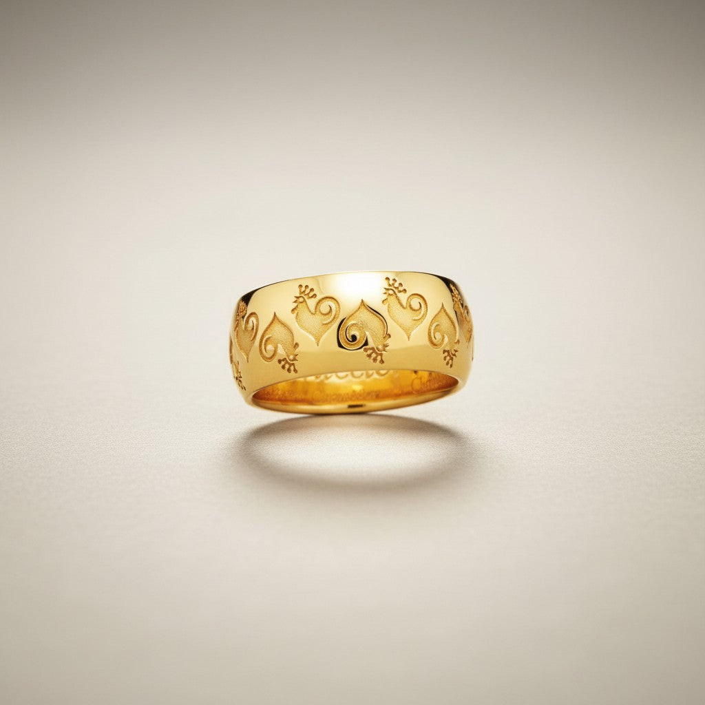 Anello a fascia in argento dorato Chantecler - 44724