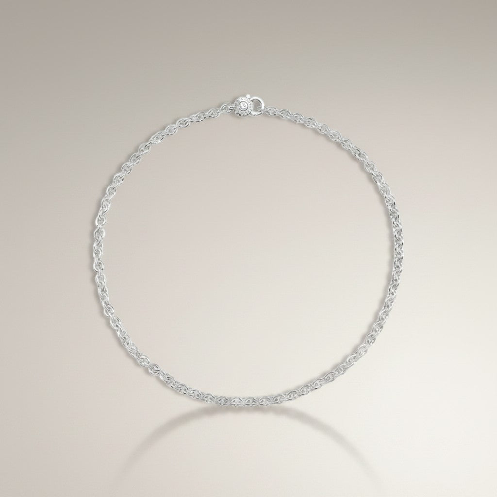 Catena rolò in argento con logo Chantecler - 44789