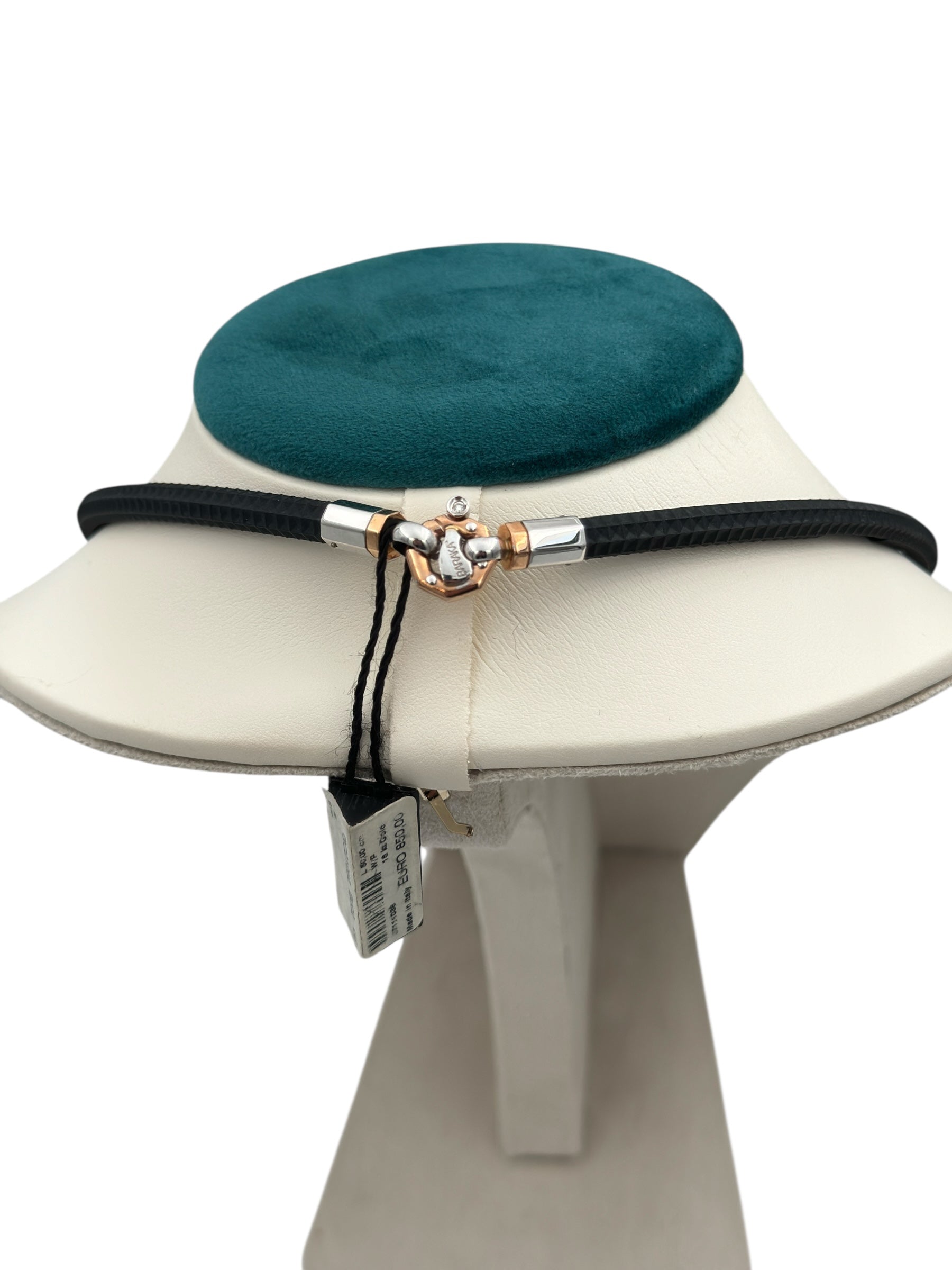 Girocollo Baraka da uomo n caucciu', oro bianco e rosa 18kt - GC21062