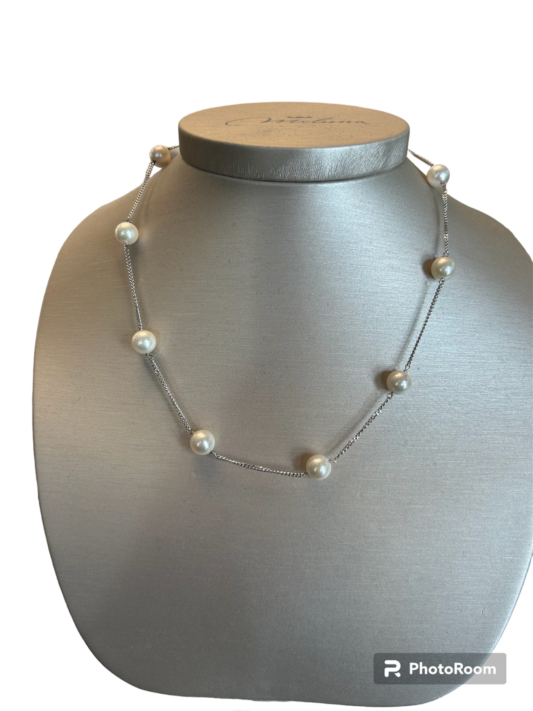 White gold and pearl necklace - PCL273