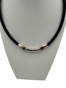 Girocollo Baraka da uomo n caucciu', oro bianco e rosa 18kt - GC21062