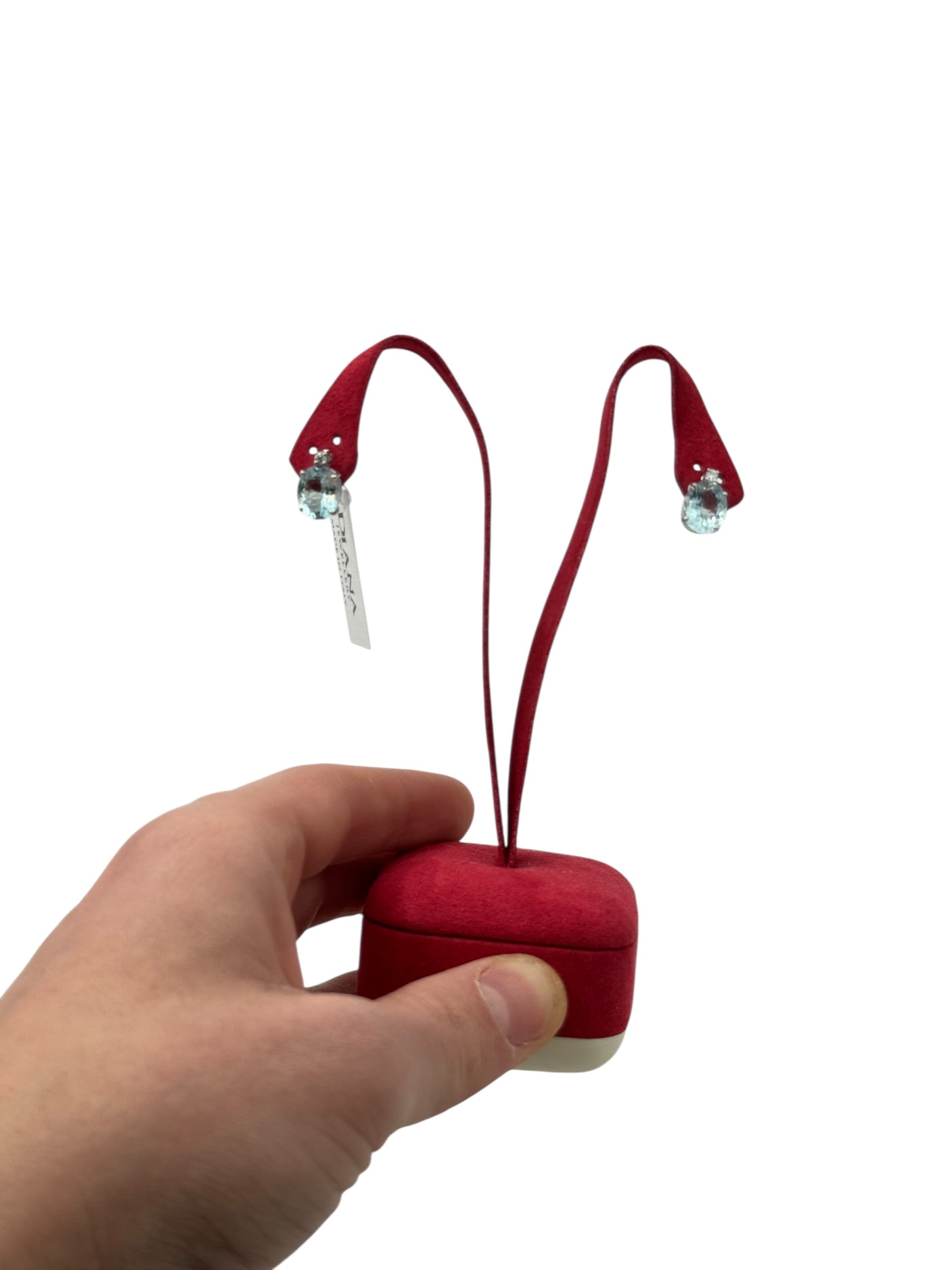 Mazza - Orecchini in oro bianco 18kt, acquamarina e diamanti, 4.65ct di acquamarina - OR D.ACQM 05-8x