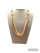 Lace-type necklace with gilded bronze chain and multicolored quartz spinels - CAPRI CL 005