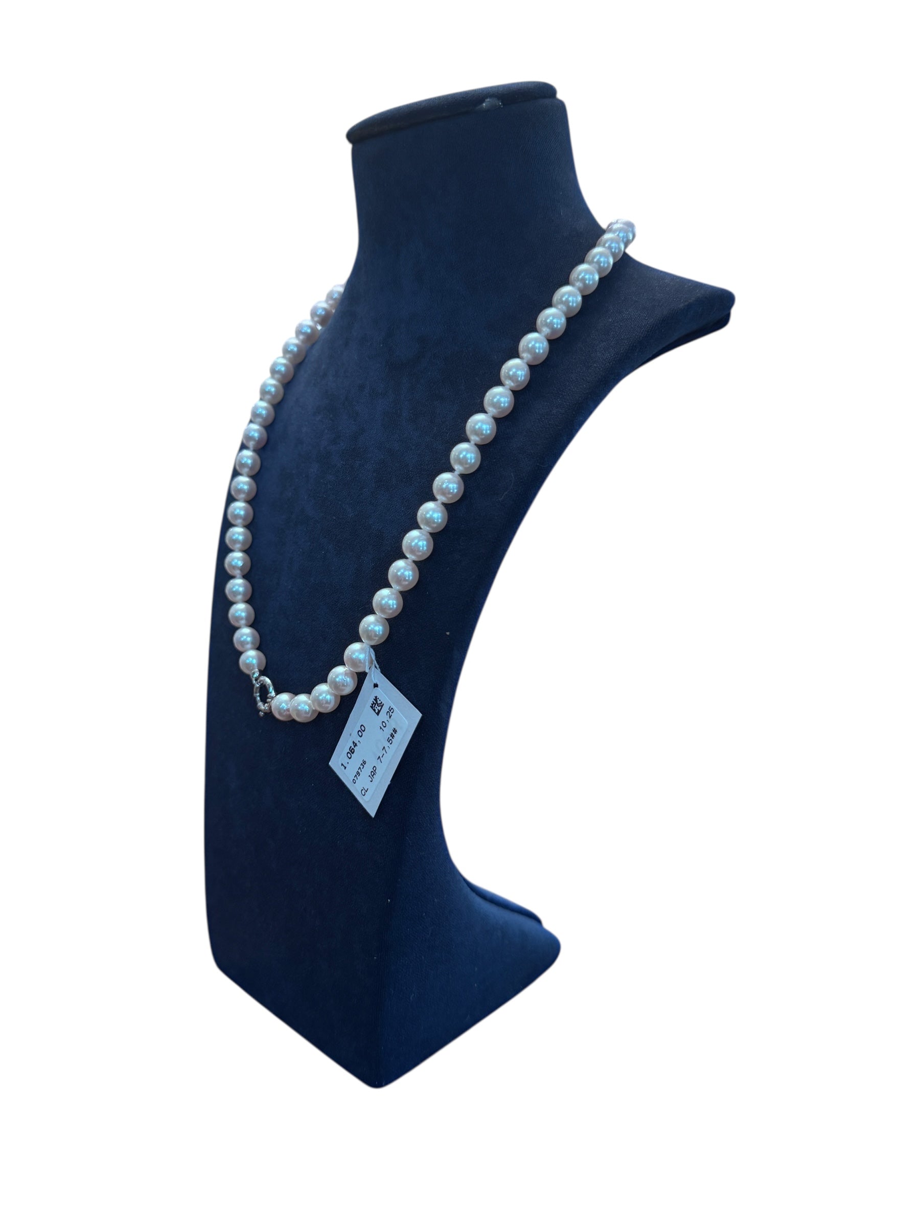 Collana Mattia Mazza di Perle Giapponesi Akoya con chiusura 18kt, 7-7.5mm - CL JAP 7-7.5MM