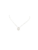 Girocollo Damiani in oro bianco 18kt e diamanti con pendente ovale - DDB32858