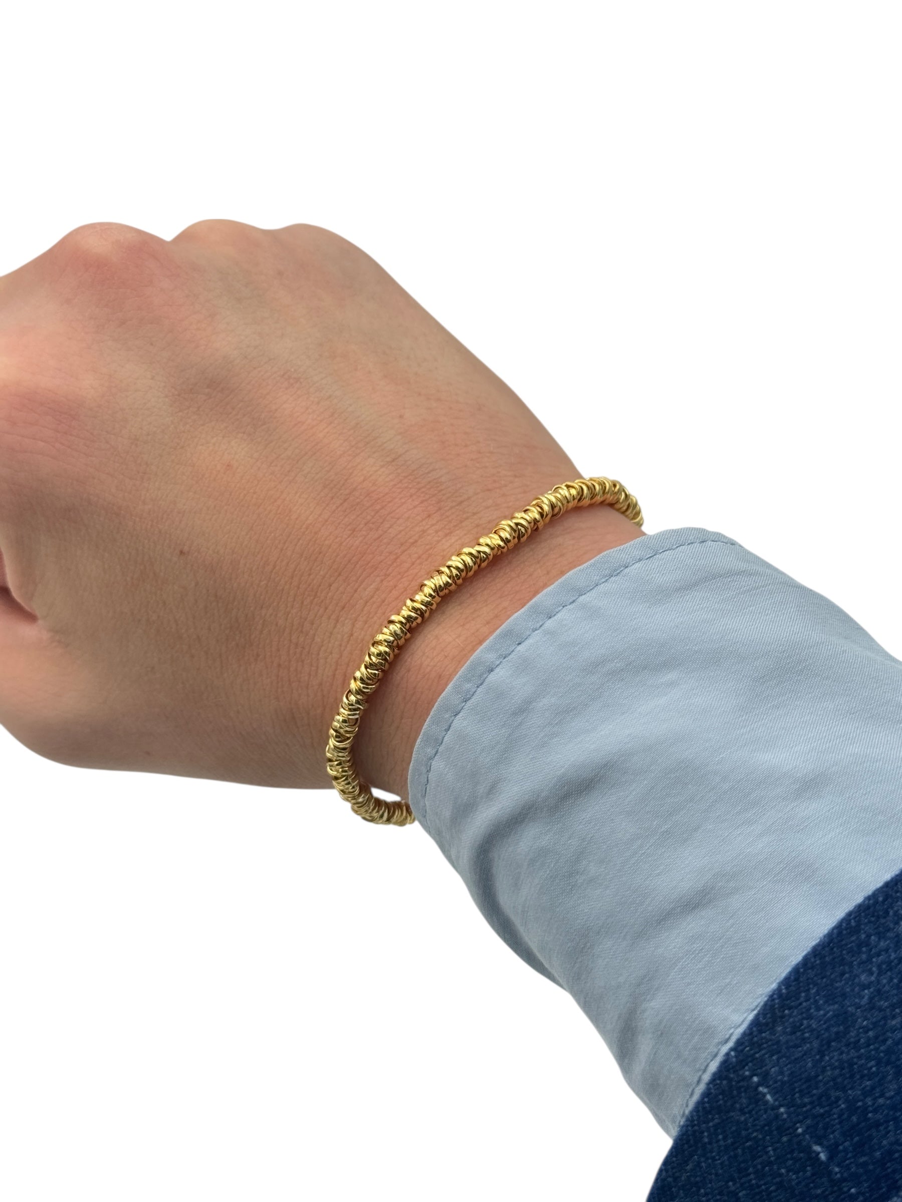 Bracciale Spadarella in argento dorato, unisex, con anellini - SPBR268-oro