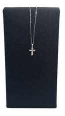Collana Zancan con croce da uomo in oro bianco 18kt e diamanti, 0.23ct - EC911B