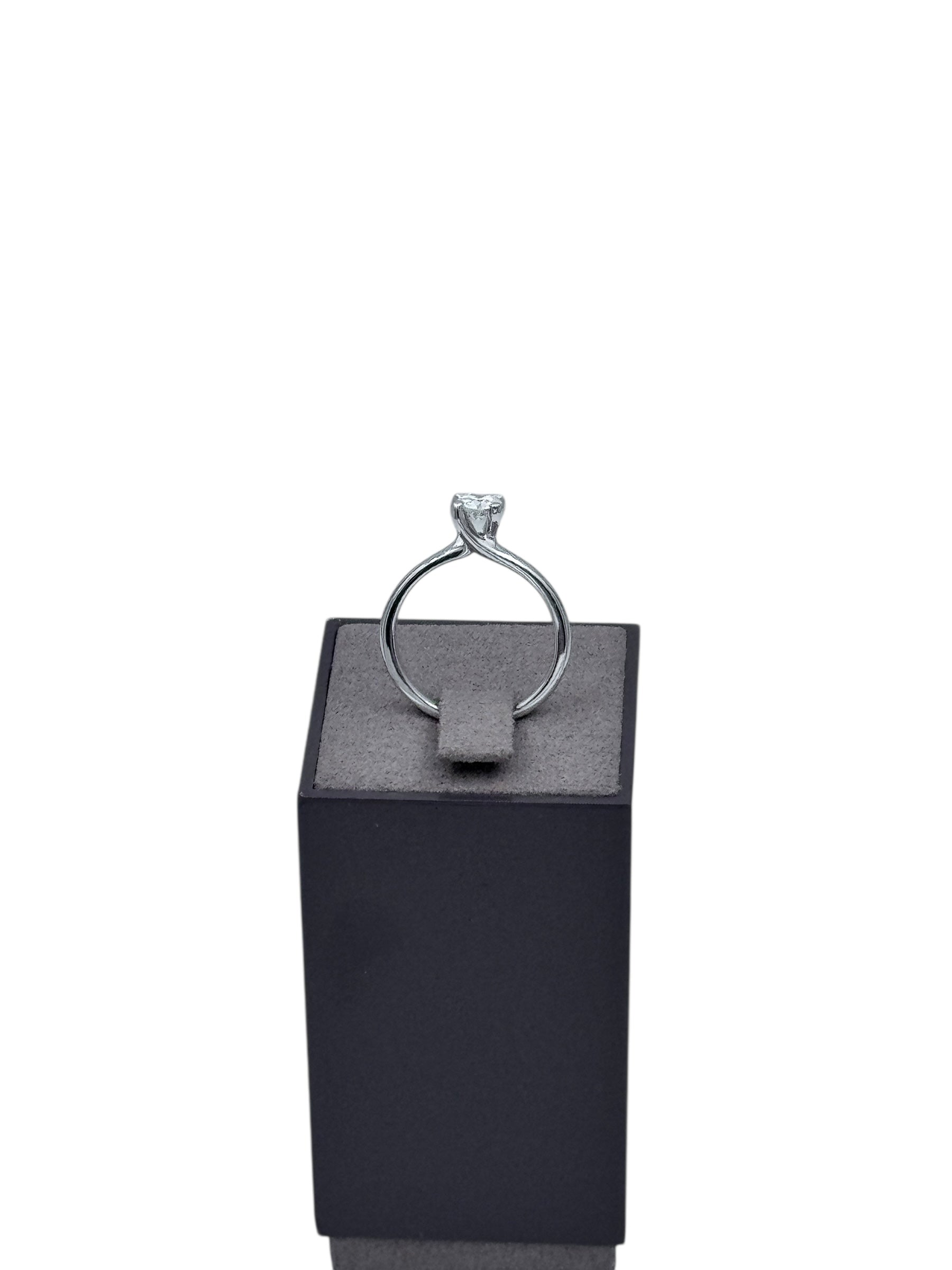 Anello solitario Giorgio Visconti in oro bianco 18KT e diamante centrale, 0.42ct - AB17341F