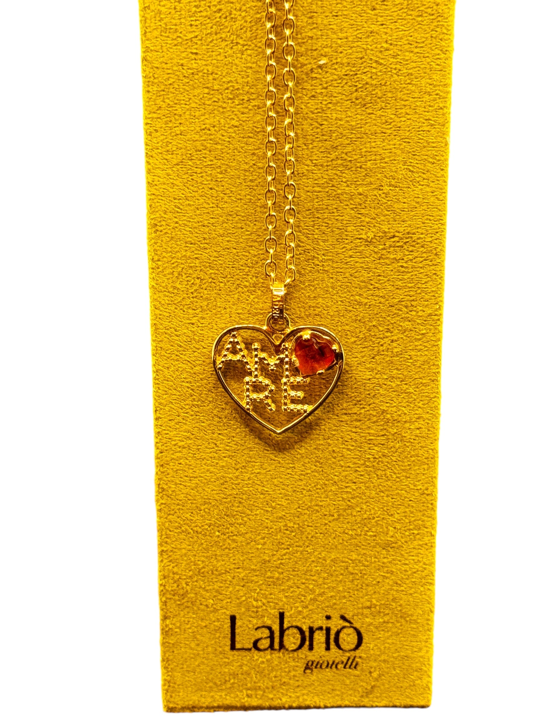 Collana Labriola in argento dorato, con ciondolo AMORE - AG1031/G