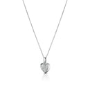 NECKLACE WITH HEART IN WHITE GOLD AND DIAMONDS - LUX100CR