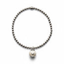 Bracciale elastico Chantecler in argento e smalto bianco - 37927