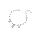 BRACELET WITH ANGEL AND FLOWERS CHARMS IN SILVER AND ZIRCONIA - GIA393