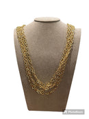 Lace-type necklace with multi-strand rolo-type links 80 cm in gilded bronze - USA CL 204