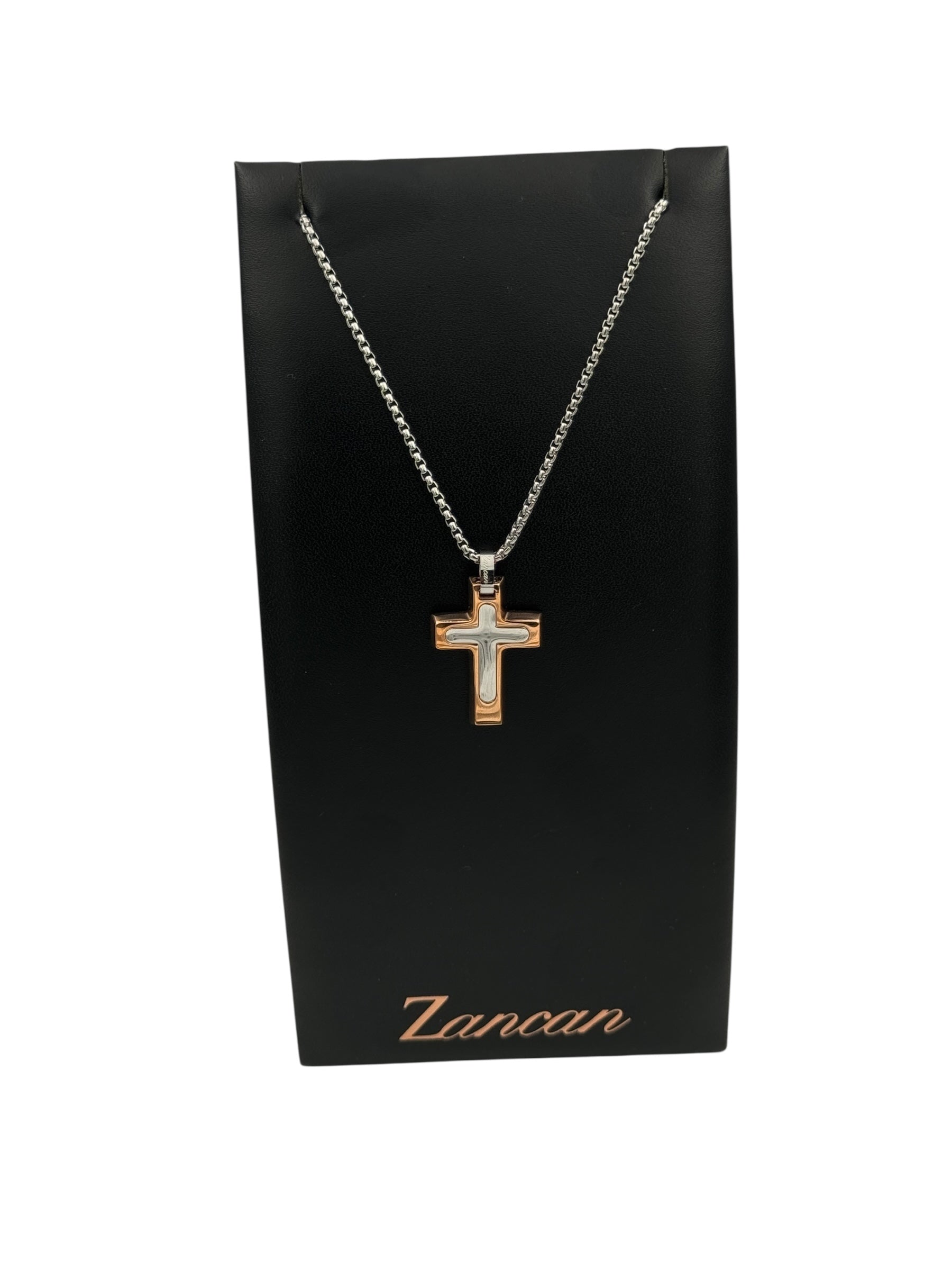 Collana da uomo Zancan in acciaio con pendente Croce rosè - EHC173