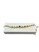 Bracciale in bronzo dorato con pietre azzurre - DIAMANTI BR 001