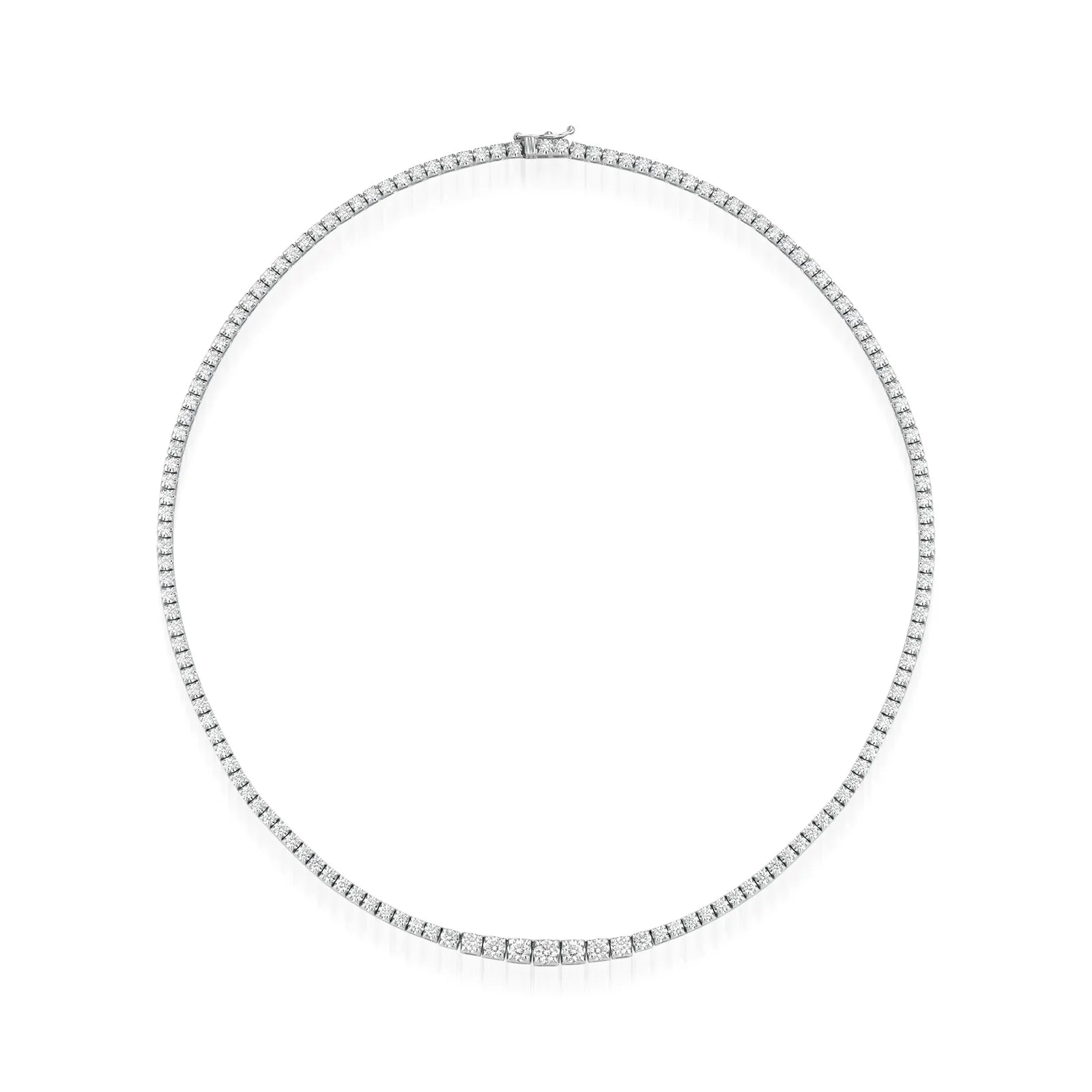 Collana dream, TENNIS in oro bianco e giro di diamanti, 4.67ct - 511C02DW