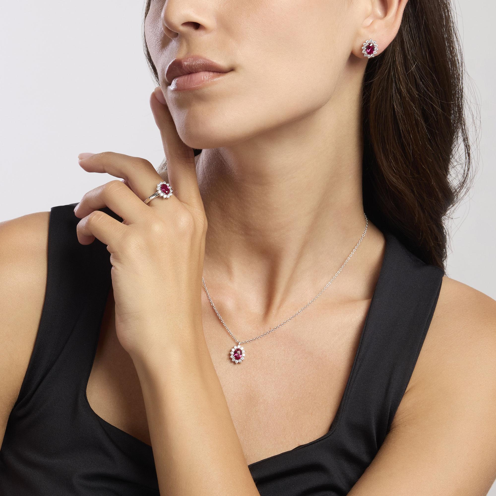 Mabina Donna - Anello in argento con rubino sintetico ovale COOL OR RÉTRO? - 523361