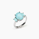 Mabina Woman - Ring with oval blue fusion stone SANTORINI - 523420