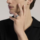 Mabina Uomo - Anello chevalier regolabile in argento con con tavola quadrata JOHNNY - 523498