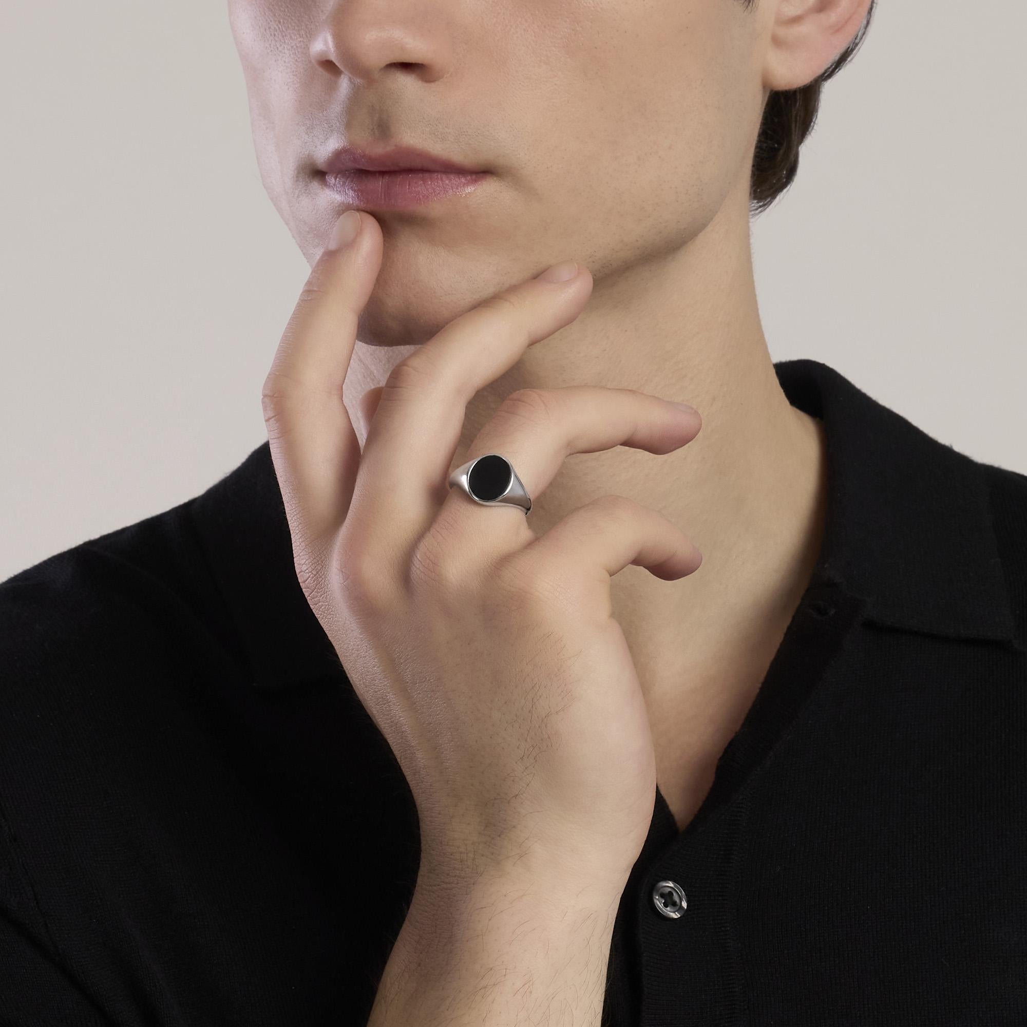 Mabina Uomo - Anello ovale in argento e onice KINGSTONE - 523499