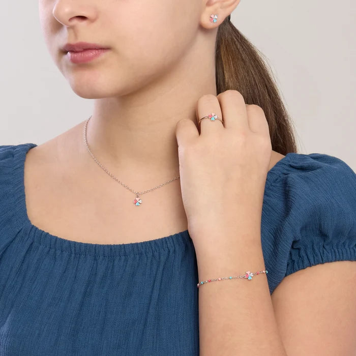 Mabina Junior - Anello con quadrifoglio smaltato e zirconi CERCAMI - 523505