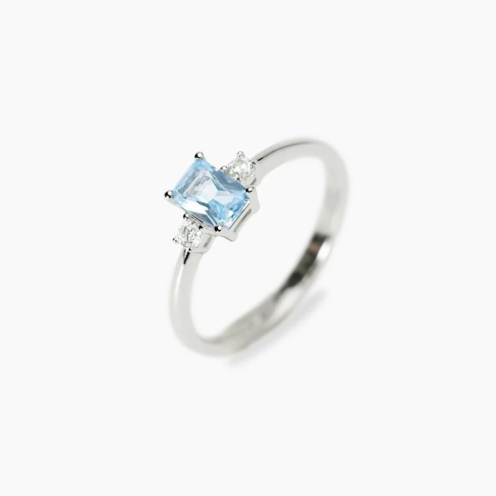 Mabina Donna - Anello In Argento 925 con Topazio sintetico e Diamanti lab grown - 523531