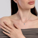 Mabina Donna - Anello In Argento 925 con Topazio sintetico e Diamanti lab grown - 523531