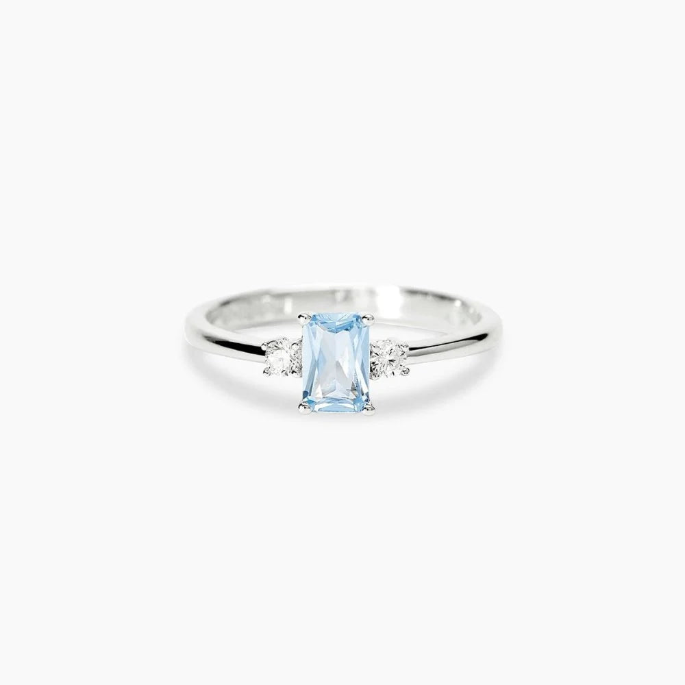 Mabina Donna - Anello In Argento 925 con Topazio sintetico e Diamanti lab grown - 523531