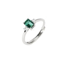 Mabina Donna - Anello In Argento 925 e smeraldo sintetico con diamanti lab-grown - 523532