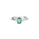 Mabina Donna - Anello In Argento 925 e smeraldo sintetico con diamanti lab-grown - 523532